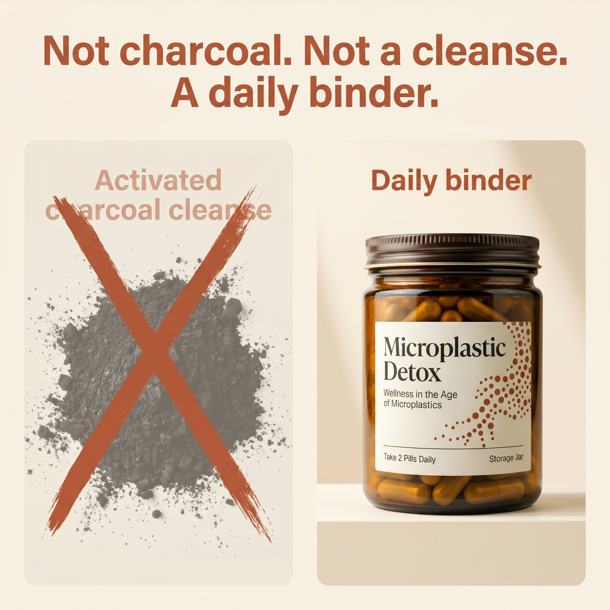 Not charcoal, not a cleanse - a daily binder