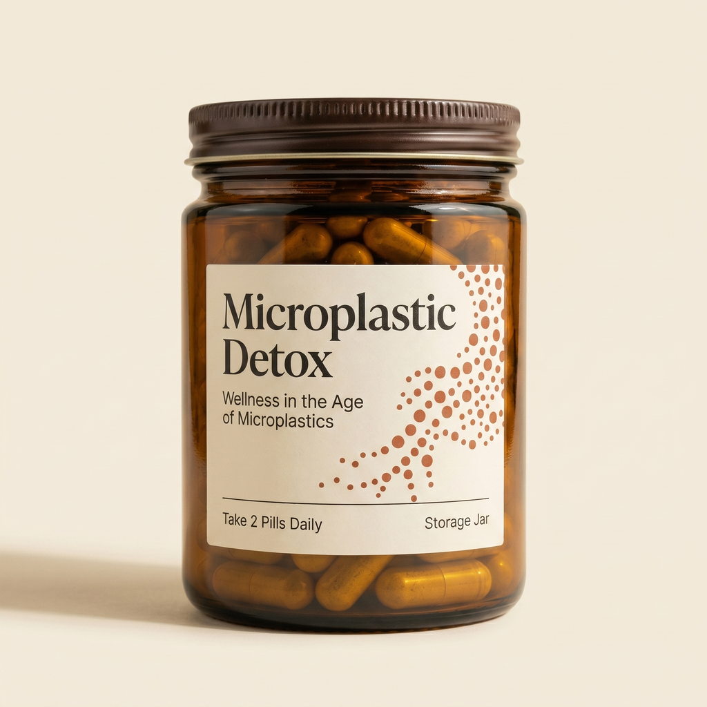 Microplastic Detox - amber glass jar, 60 vegan capsules