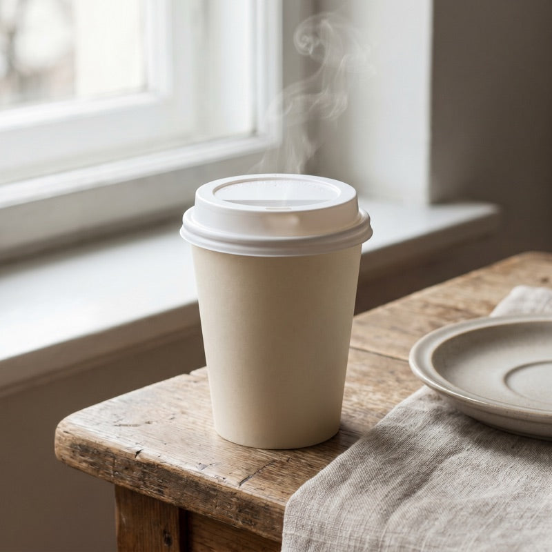 Hot drinks in plastic-lined cups
